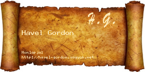 Havel Gordon névjegykártya